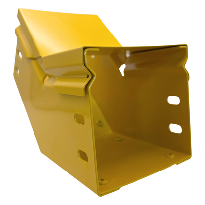 CHFIBER Curva Vertical Interior de 45° de Aluminio para Fibra Óptica, 4" de Peralte, 4" de Ancho y Radio de 8", con Pintura Epóxica Amarilla, Incluye