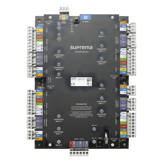 CoreStation Panel de Control de Acceso / Biometría Integrada / Compatible con Sistema de Elevadores / 200,000 Huellas / 4 Puertas