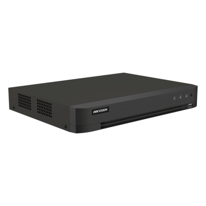 DVR 16 Canales TURBOHD + 16 Canales IP / 8 Megapixel (4K) / Audio Bidireccional / ACUSENSE / Audio Bidireccional / 1 Bahía de Disco Duro / Salida de