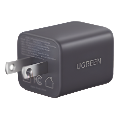 Cargador rápido GaN 1A1C de 20 W y 2 puertos