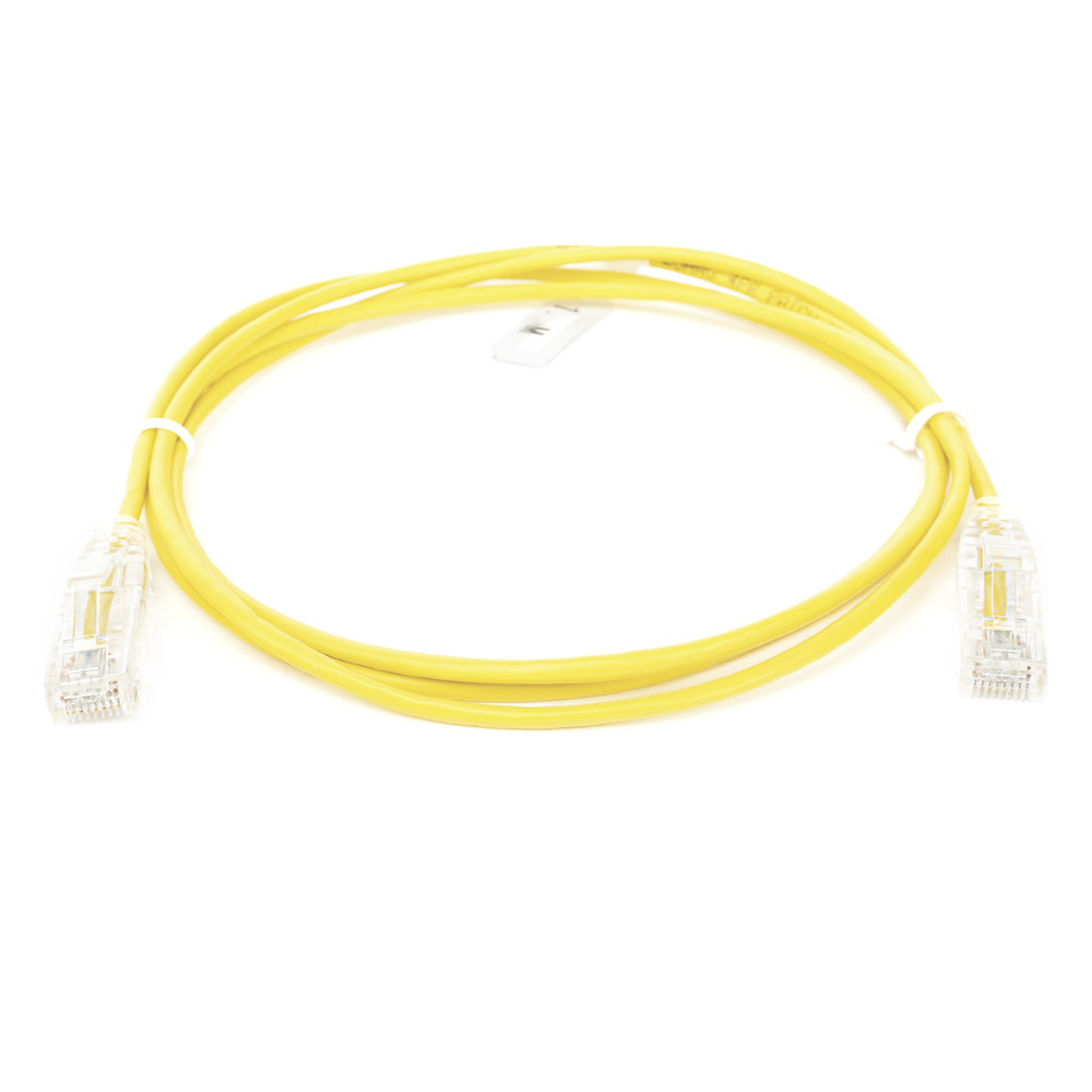 Cable de Parcheo Slim UTP Cat6 - 1 Metro (3.28 Pies), Amarillo, Diámetro Reducido (28 AWG)