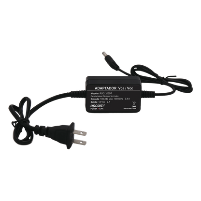 Fuente de Poder 12 Vcc / 2 Amp / Con Terminales de Extensión / Distancias de cable hacia Vca 50 cm / Distancia de cable hacia dispositivo de 50 cm