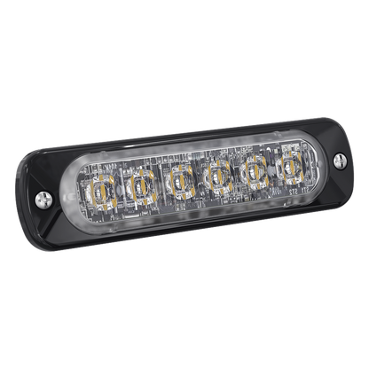 Luz Auxiliar de 6 LED, Ambar, Lente Transparente, SAE