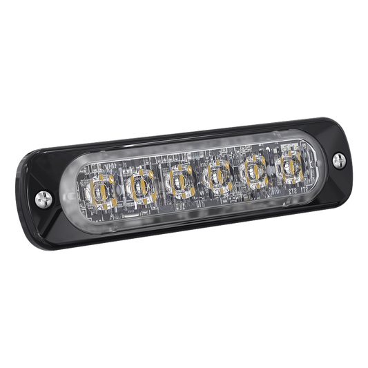 Luz Auxiliar de 6 LED, Ambar, Lente Transparente, SAE
