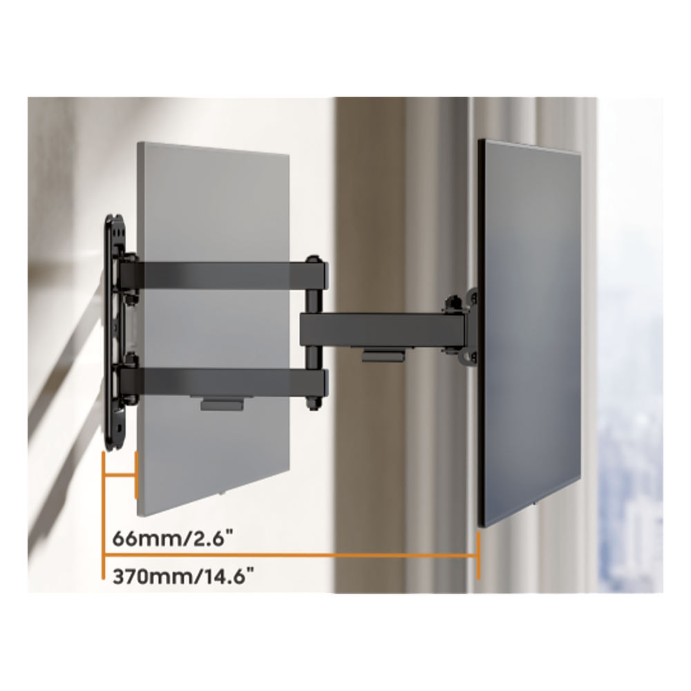 Soporte de Pared Articulado para Pantallas o Monitores | Compatibilidad VESA 75x75 - 200x200 / Hasta 43 Pulgadas | Capacidad Máxima de Carga 20 kg |