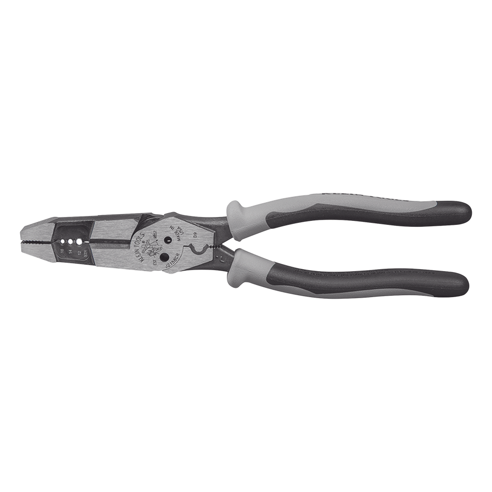 Pinza Híbrida con Ponchadora de 8". Pela Cable Sólido de 10-14 AWG y Cable Trenzado de 12-16 AWG
