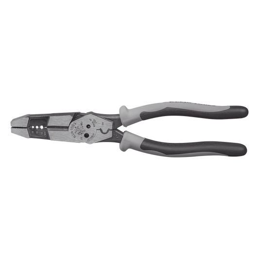 Pinza Híbrida con Ponchadora de 8". Pela Cable Sólido de 10-14 AWG y Cable Trenzado de 12-16 AWG