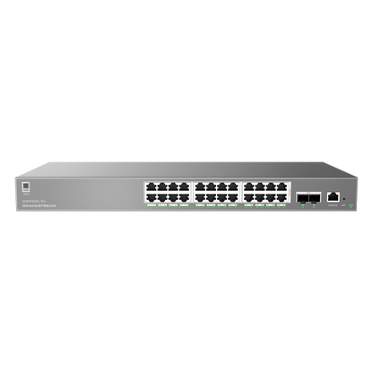 Switch de Red Empresarial L2++ / Serie GWN7800 Pro / 24 Puertos Gigabit PoE 250W / 2 Puertos SFP+ / Gestión Cloud GDMS / VLAN 4K / QoS Avanzado