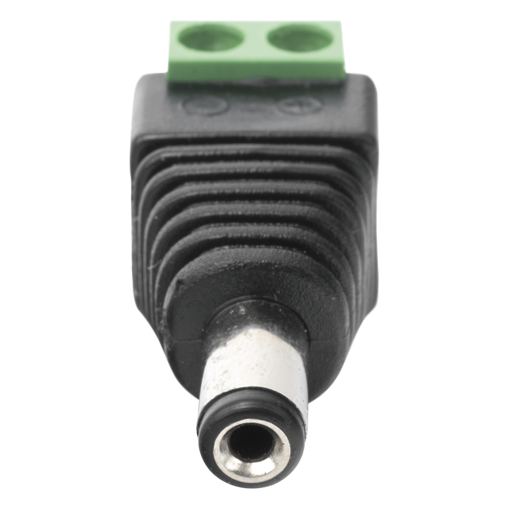 Adaptador Macho Tipo Jack de 3.5 mm (0.14 Pulgadas) Polarizado de 12 Vcc / Terminales Tipo Tornillo / Polarizado (+/-) / Ideal para Cámaras de Video