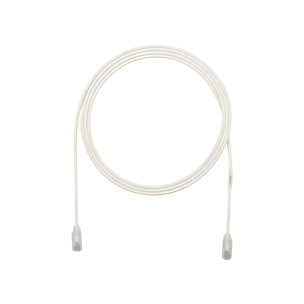 Cable de Parcheo TX6, UTP Cat6, Diámetro Reducido (28AWG), Color Blanco, 20 cm (7.87 pulgadas)