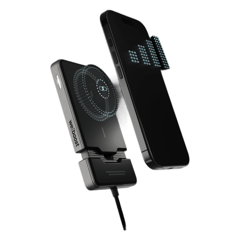 Kit Amplificador de Señal Celular para Vehículo / Prioridad para un Dispositivo / Con cargador Inalámbrico Magnético Qi2 / Antena Magnética Exterior