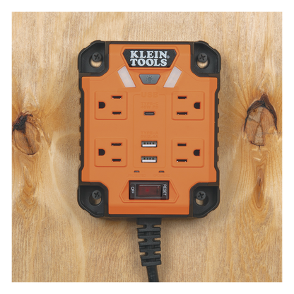 Multicontacto Powerbox 1, con 4 Salidas 120 Vca, 2 USB-A / 1 USB-C, Luces LED Integradas y Soporte Magnético