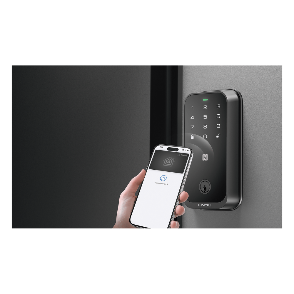 Cerradura Inteligente con Huella Digital LNDU HK01W / WiFi Integrado / Compatible Apple HomeKit / Teclado Táctil / 8 Baterías AA / Escaneo