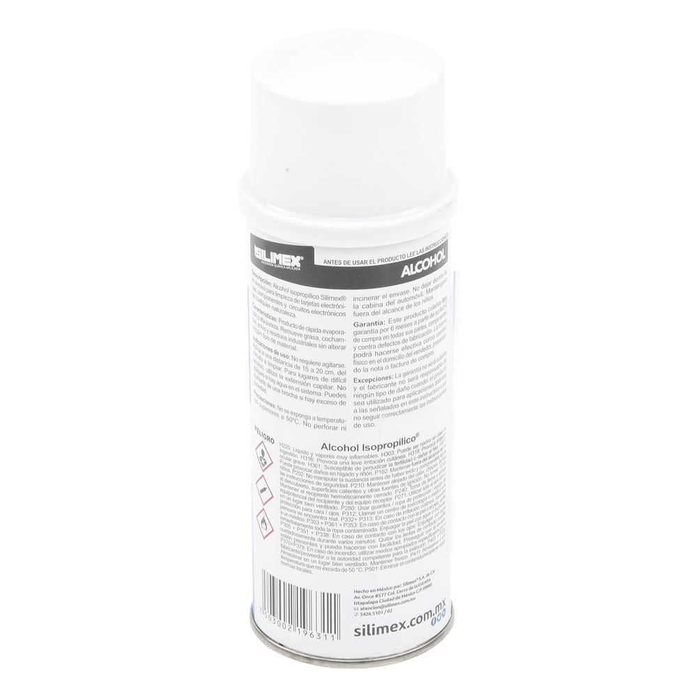 Alcohol Isopropilico en Aerosol para limpieza de equipos de vídeo, fibra óptica, cómputo, y equipo telefónico 250 ml