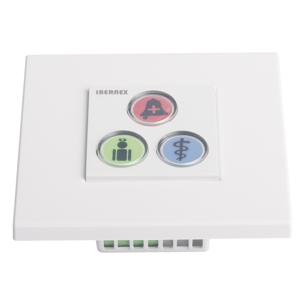 Modulo de 3 Botones iluminados para habitación de Hospital / Alarma / Cancelar y Código Azul / BUS RS485 / Compatible con NX0019/B, NX1021 Y NX0015