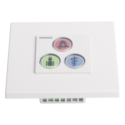 Modulo de 3 Botones iluminados para habitación de Hospital / Alarma / Cancelar y Código Azul / BUS RS485 / Compatible con NX0019/B, NX1021 Y NX0015