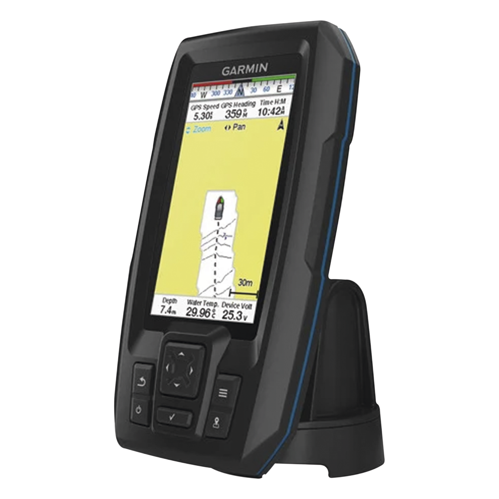 Fishfinder STRIKER™ Plus 4 con GPS Integrado / Pantalla QSVGA 272 x 480 píxeles / Frecuencias 50-200 kHz / Potencia 200 W RMS / Tecnología de