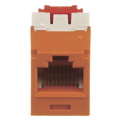Conector Jack RJ45 Estilo TG, Mini-Com, Categoría 5e, de 8 Posiciones y 8 Cables, Color Naranja