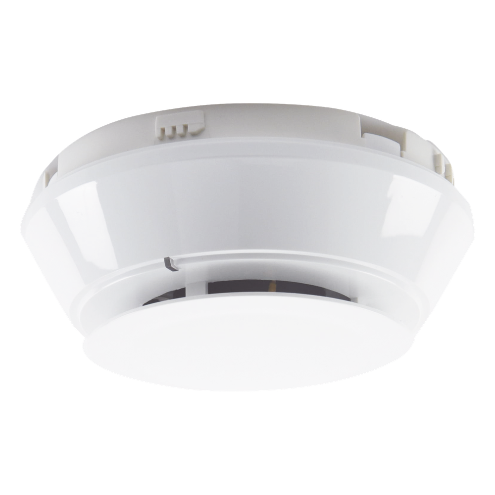 Detector de humo fotoeléctrico y térmico direccionable de 57°C, protocolo FlashScan, para lazo SLC de dos hilos, color blanco