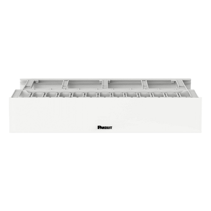 Organizador de Cables Horizontal NetManager de Alta Densidad, Doble (Frontal y Posterior), Para Rack de 19in, 2UR, Color Blanco