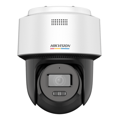 [ColorVu + Dual Light] Cámara Exterior PT TurboHD 3K / Audio Bidireccional y Sirena / Luz Blanca 40 m / IP66 / -30°C a 60°C / Material Plástico