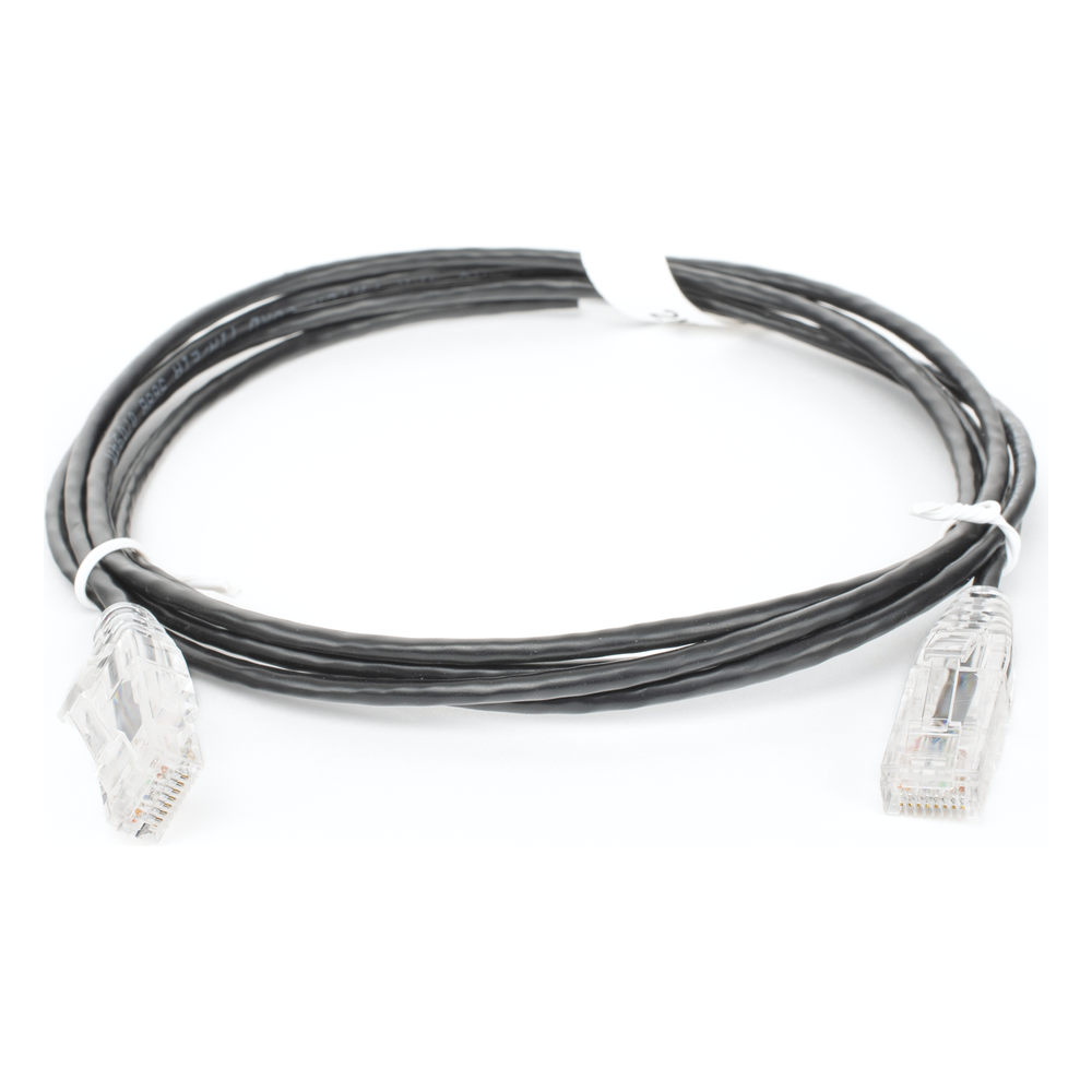 Cable de Parcheo Slim UTP Cat6 - 1.5 Metros (4.92 Pies) Negro Diámetro Reducido (28 AWG)