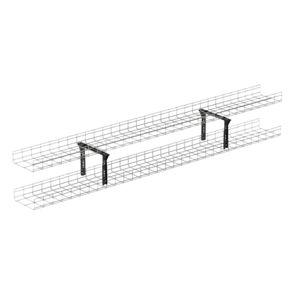 Soporte Tipo Trapezoidal Apilable, para Charolas Wire Basket de 300 mm (12 pulgadas) de Ancho, Color Negro.