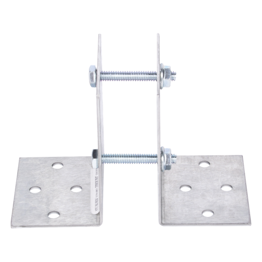 Base Multiposición para postes de paso o esquina / Acero Galvanizado Cal. 12 / 0.36 kg / Kit de Tornillería Incluido / Compatible con 7 Modelos
