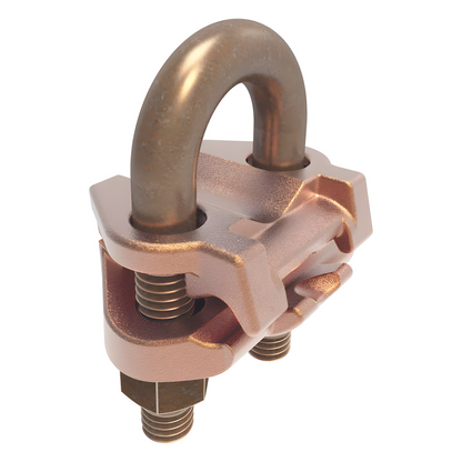 Conector Mecánico para Cable Calibre 4 a 2/0 AWG / Paralelo o 90° a Tubo de 3/8" o Varilla de 5/8" - 3/4".