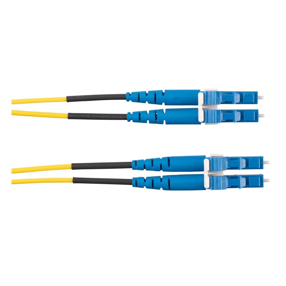 Jumper de Fibra Optica Monomodo 9/125 OS2, LC-LC Duplex, OFNR (Riser), Color Amarillo, 8 Metros (26.25 Pies)