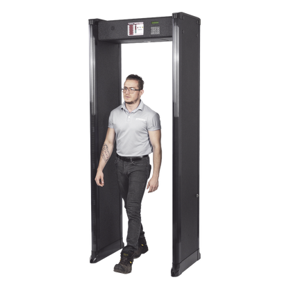 Arco Detector de Metales de 6 Zonas para Intemperie con Anclaje para Fijarse al Piso. Incluye Sensor IR para evitar falsas Alarmas / Certificado por
