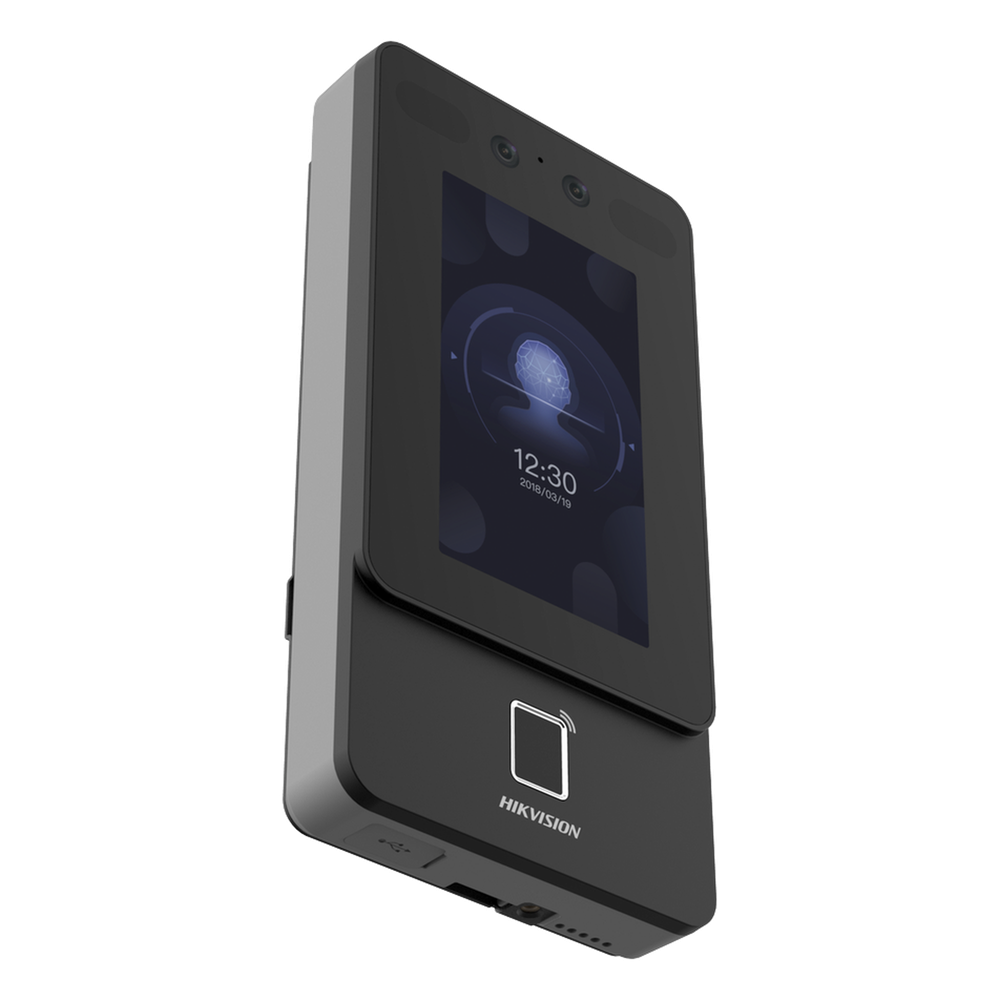 Terminal Min Moe de Reconocimiento Facial / Lector MIFARE 13.56 MHz / Cámara 2 MP con HIK-IA / Pantalla Táctil 4.3" / PoE y WiFi / Exterior IP65