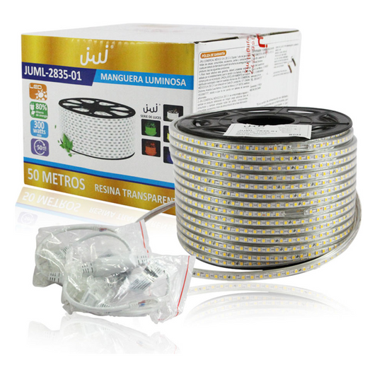 Manguera Led de 1 Linea de 1 cm/ 50 m/ Color Blanco.