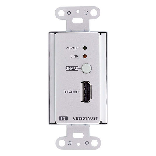 Transmisor HDMI | 4K a 40 metros | HDBaseT-Lite con placa de pared estadounidense/PoH