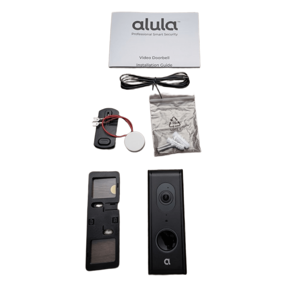 Videoportero IP ALULA / 1080P HD / 2MP / 140° Campo Visión / Visión Nocturna 4.9 m (16 ft) / Audio Bidireccional / IP55 / Wi-Fi 2.4GHz / Micro SD