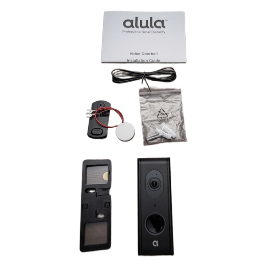Videoportero IP ALULA / 1080P HD / 2MP / 140° Campo Visión / Visión Nocturna 4.9 m (16 ft) / Audio Bidireccional / IP55 / Wi-Fi 2.4GHz / Micro SD