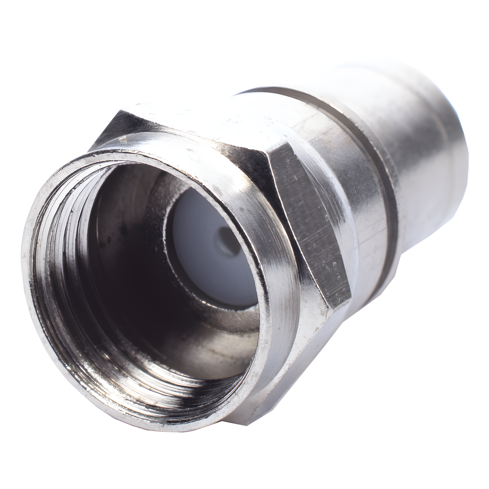 Conector F Macho Plegable, Con PIN para Cable RG-59, Cuerpo de Bronce Niquelado