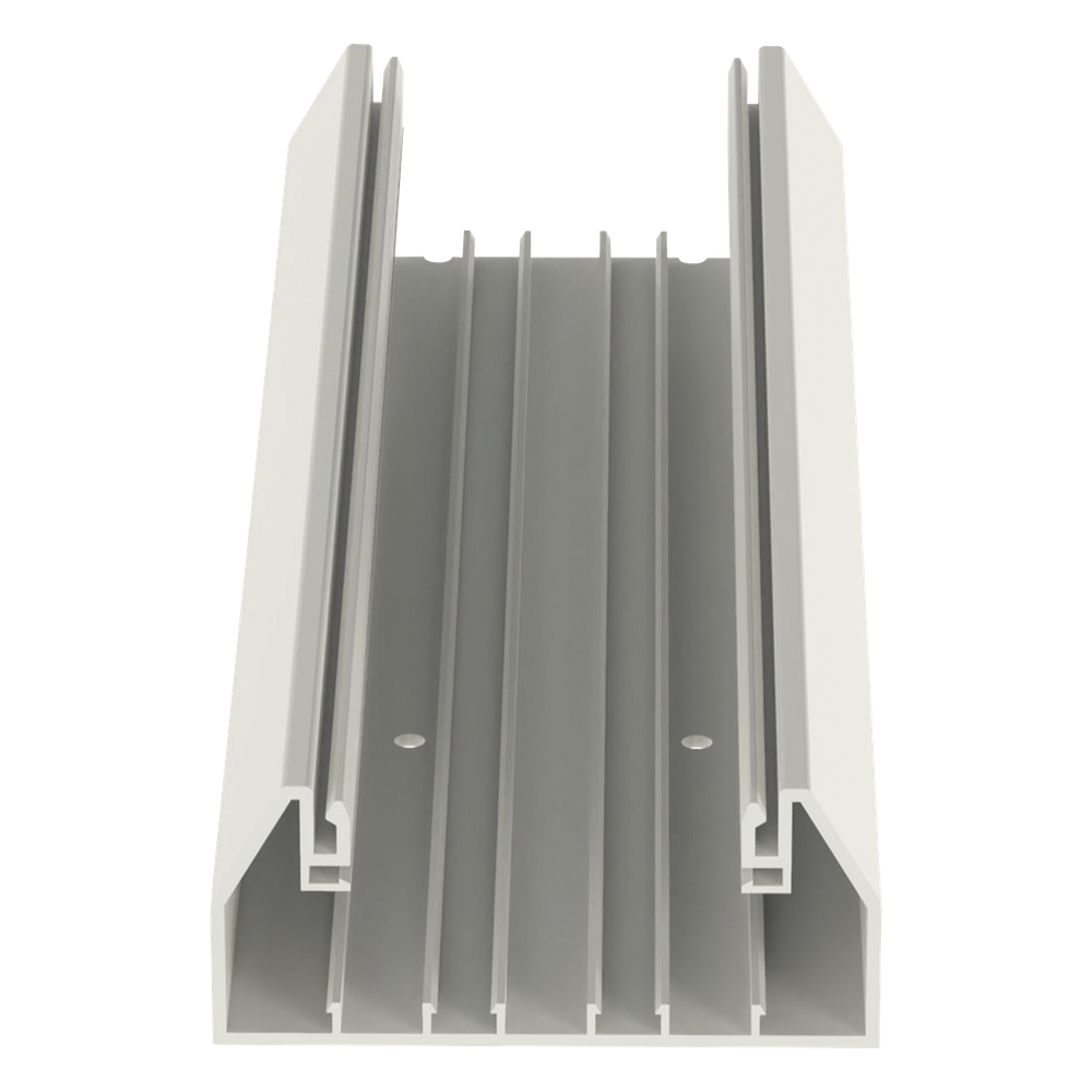 Base para canaleta T-70, de PVC rígido, con orificios perforados para montaje, 103.3 x 44.9 x 2400 mm, Color Blanco Mate