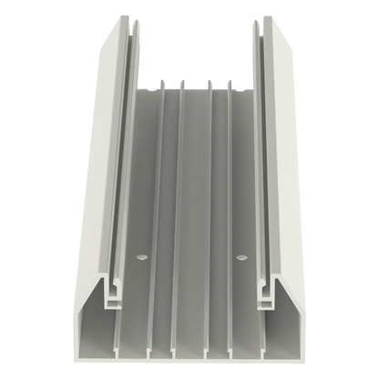 Base para canaleta T-70, de PVC rígido, con orificios perforados para montaje, 103.3 x 44.9 x 2400 mm, Color Blanco Mate