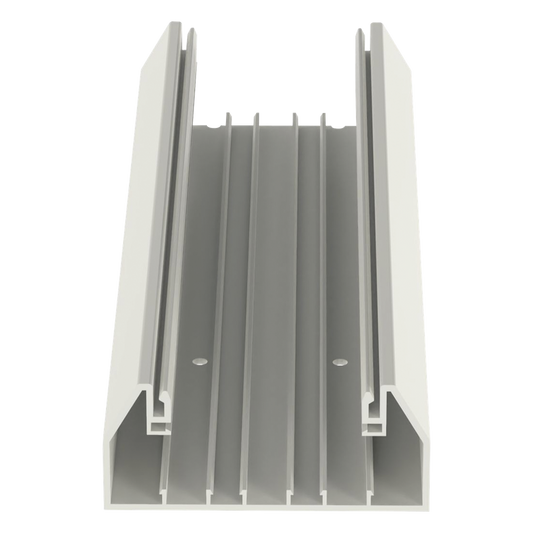 Base para canaleta T-70, de PVC rígido, con orificios perforados para montaje, 103.3 x 44.9 x 2400 mm, Color Blanco Mate