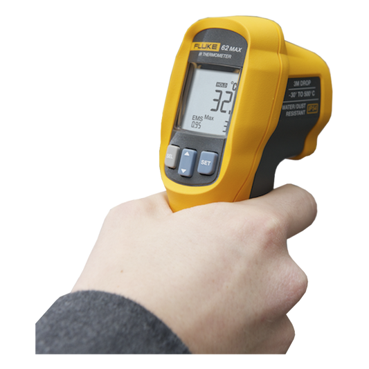Termómetro IR Para Medición de Temperatura de -30ºC a 500ºC, Con Precisión +-1.0%, y Clasificación IP54 de Resistencia al Agua y Polvo