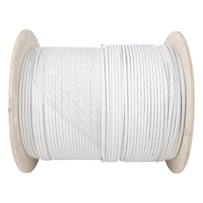Bobina de Cable Blindado S/FTP de 4 Pares, Cat7, Inmune a Ruido e Interferencias, LSZH (Bajo Humo, Cero Halógenos), Color Blanco, Bobina de 500