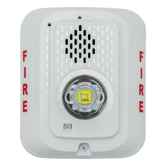 Sirena con lámpara estroboscópica LED de 2 hilos para pared, candela seleccionable, color blanco, compatible con SpectrAlert