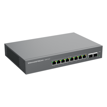 Switch L2 Lite Administrable de 10 Puertos / 8 Puertos Ethernet 2.5 Gigabits / 2 Puertos SFP+ 10 Gigabits / PoE+ 802.3af/at / VLAN 802.1Q / QoS