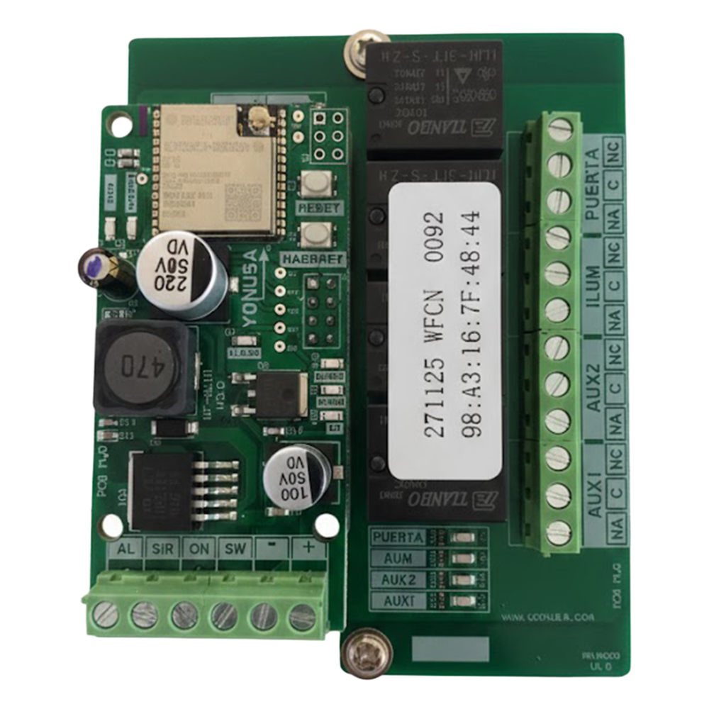 Tarjeta de Comunicación Wi-Fi / Control Remoto de Cercos Eléctricos / Salidas de Relé ON-OFF / Aplicación Yonusa Plus / Configuración WiFi 2.4GHz / 5