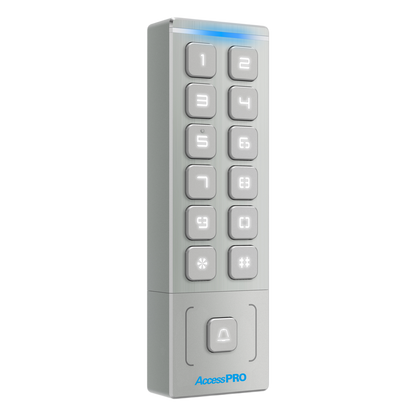 Teclado Autónomo / Diseño Slim Metálico / 1000 Tarjetas y Contraseñas / Exterior IP65 / Lector de Tarjetas Prox EM / Salida Wiegand