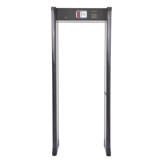 Arco Detector de Metales de 6 Zonas con Anclaje para Fijarse al Piso. Incluye Sensor IR para evitar falsas Alarmas / Certificado por la