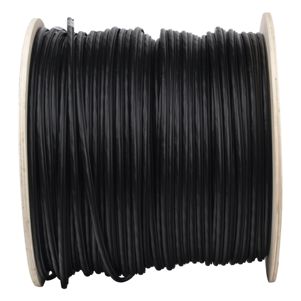 Bobina de Cable FTP con Mensajero de Acero de 305 Metros (1000 Pies) Cat6+ Calibre 23, Color Negro, para Aplicaciones en Video Vigilancia y Redes de