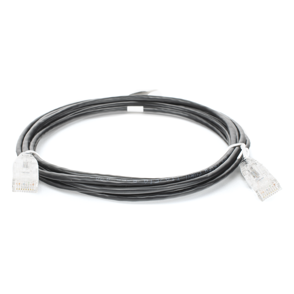 Cable de Parcheo Slim UTP Cat6 - 3 Metros (9.84 Pies) Negro Diámetro Reducido (28 AWG)