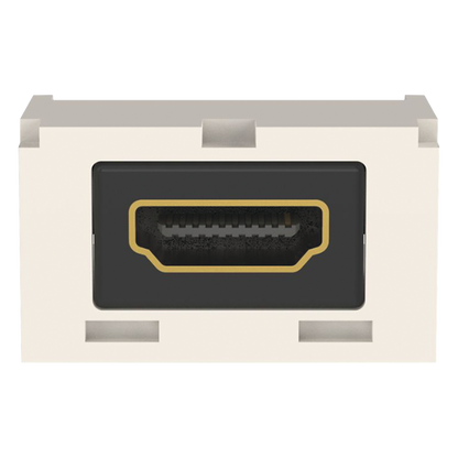 Módulo Acoplador HDMI 2.0, Hembra a Hembra Tipo-A, Categoría 2, Uso en 2 Puertos Mini-Com, Color Blanco Mate